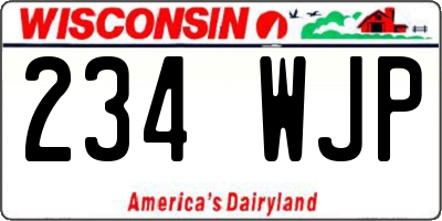 WI license plate 234WJP