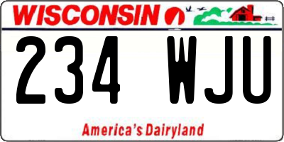 WI license plate 234WJU