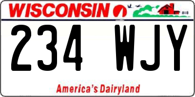 WI license plate 234WJY