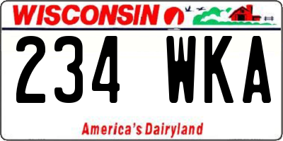 WI license plate 234WKA