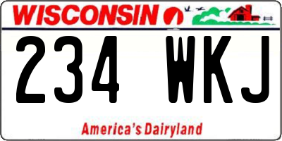 WI license plate 234WKJ
