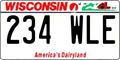 WI license plate 234WLE