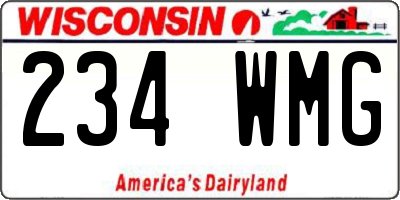 WI license plate 234WMG