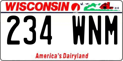 WI license plate 234WNM