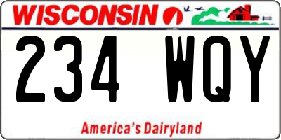WI license plate 234WQY