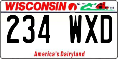 WI license plate 234WXD