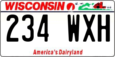 WI license plate 234WXH
