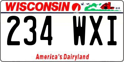 WI license plate 234WXI