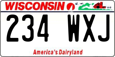 WI license plate 234WXJ