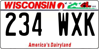 WI license plate 234WXK