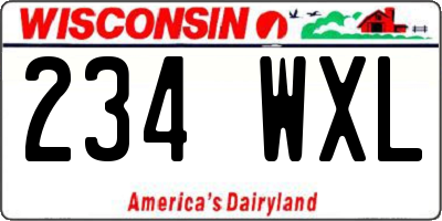 WI license plate 234WXL