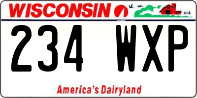 WI license plate 234WXP