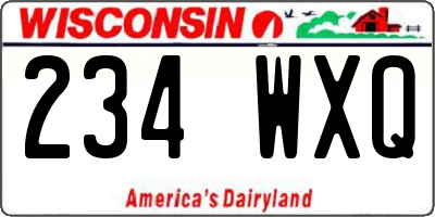 WI license plate 234WXQ