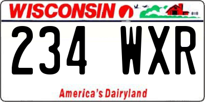 WI license plate 234WXR