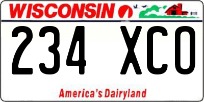 WI license plate 234XCO