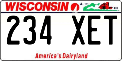 WI license plate 234XET