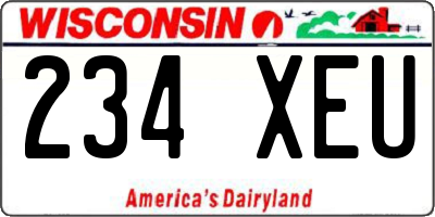 WI license plate 234XEU