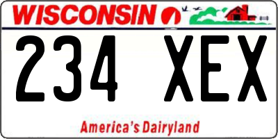 WI license plate 234XEX