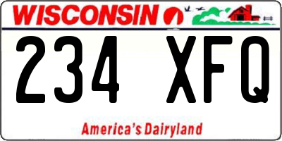WI license plate 234XFQ