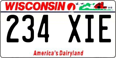 WI license plate 234XIE