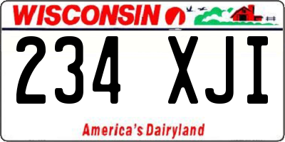 WI license plate 234XJI