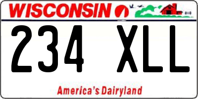 WI license plate 234XLL