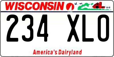 WI license plate 234XLO
