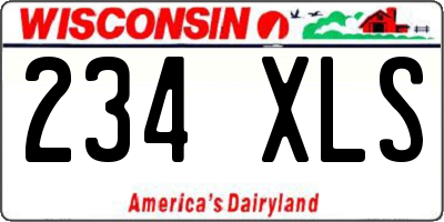 WI license plate 234XLS