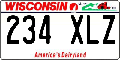 WI license plate 234XLZ