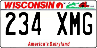 WI license plate 234XMG
