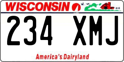 WI license plate 234XMJ