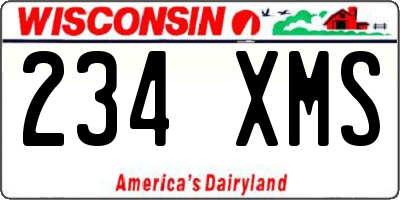 WI license plate 234XMS