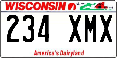 WI license plate 234XMX