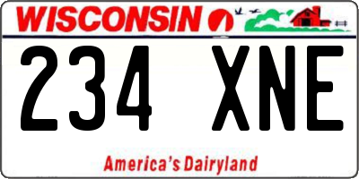 WI license plate 234XNE