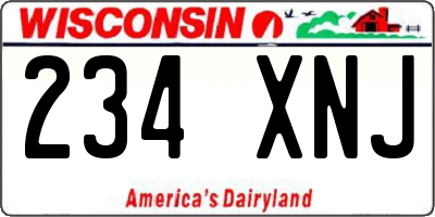 WI license plate 234XNJ