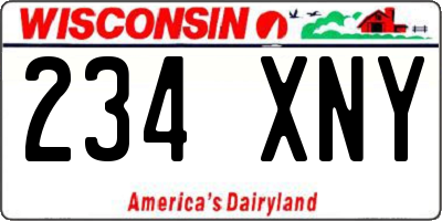 WI license plate 234XNY