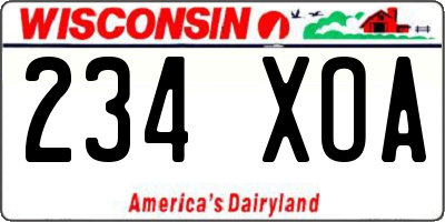 WI license plate 234XOA