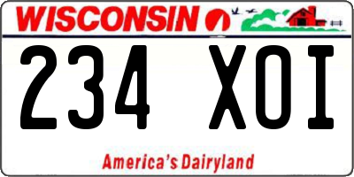 WI license plate 234XOI