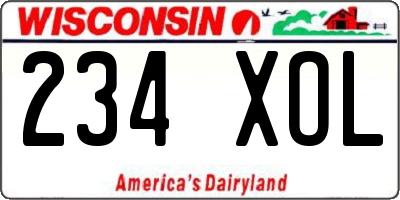 WI license plate 234XOL