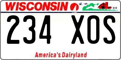 WI license plate 234XOS