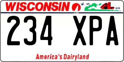 WI license plate 234XPA