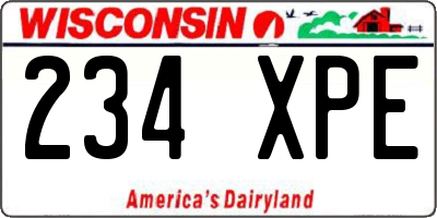 WI license plate 234XPE