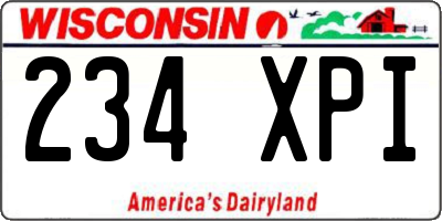 WI license plate 234XPI