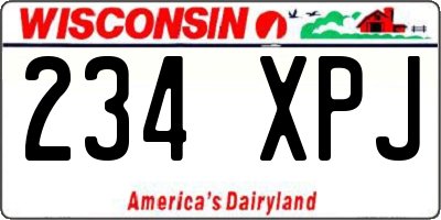 WI license plate 234XPJ