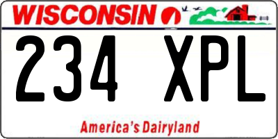 WI license plate 234XPL