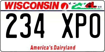 WI license plate 234XPO