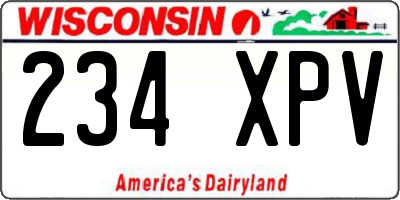 WI license plate 234XPV