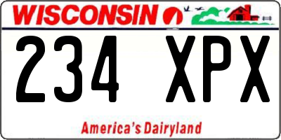 WI license plate 234XPX