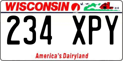WI license plate 234XPY