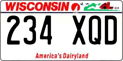 WI license plate 234XQD